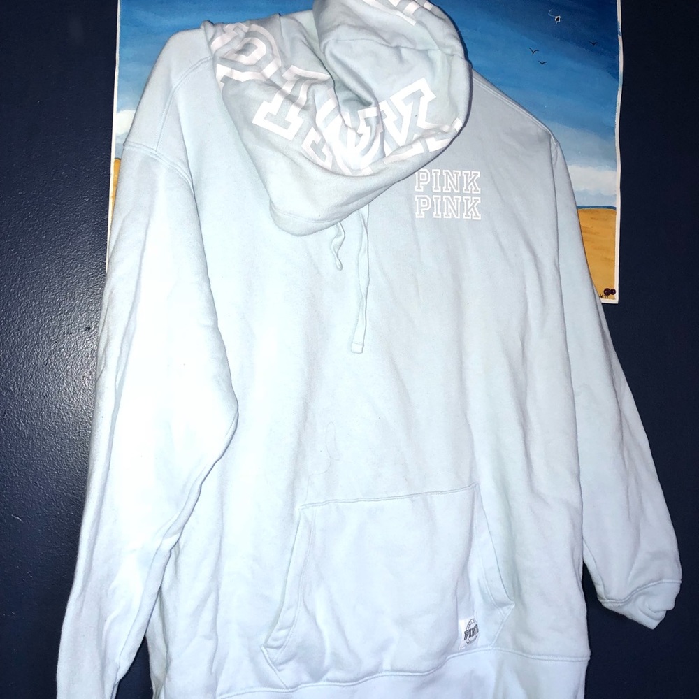 Pink light blue pullover hoodie small